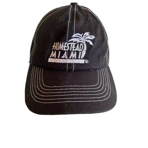 Hit Wear Homestead Miami Speedway Black Cotton Contrast Stitch Baseball Hat Cap